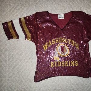 Washington Redskins Rare Vintage Collectors Sequin Top Vintage Beaded Jersey Top